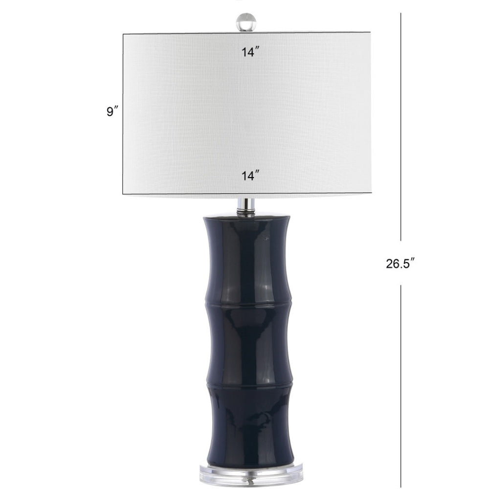 HomeRoots 32" Clear Novelty Table Lamp - Elegant LED with Linen Drum Shade for Stylish Home Lighting Solutions 715928