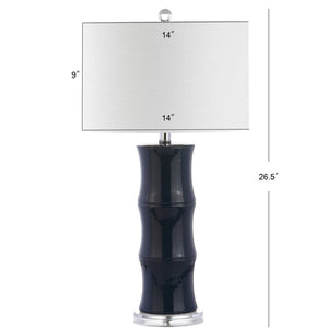 HomeRoots 32" Clear Novelty Table Lamp - Elegant LED with Linen Drum Shade for Stylish Home Lighting Solutions 715928