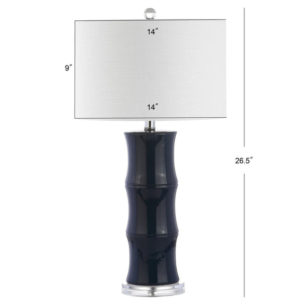 HomeRoots 32" Clear Novelty Table Lamp - Elegant LED with Linen Drum Shade for Stylish Home Lighting Solutions 715928