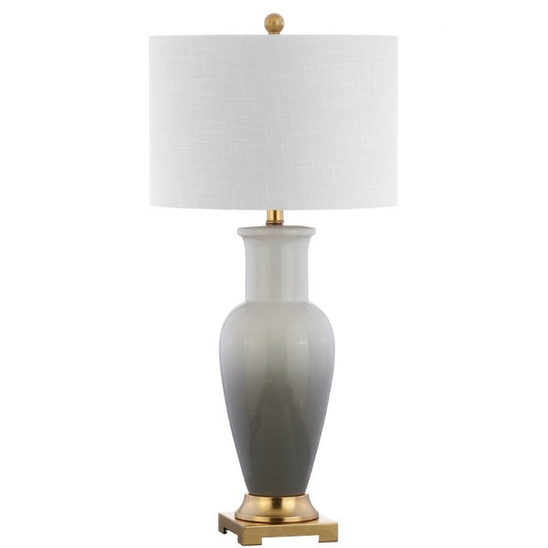 32 Inch Novelty Table Lamp with Drum Shade for Glam Elegant Living Room or Bedroom Decor