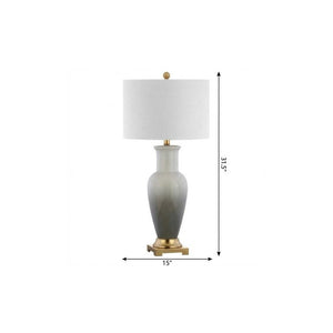 32 Inch Novelty Table Lamp with Drum Shade for Glam Elegant Living Room or Bedroom Decor