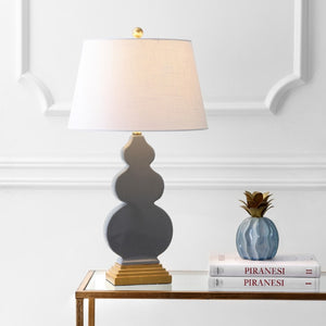 29 Inch Glam Gold Table Lamp with Drum Shade for Living Room Bedside Accent Lighting