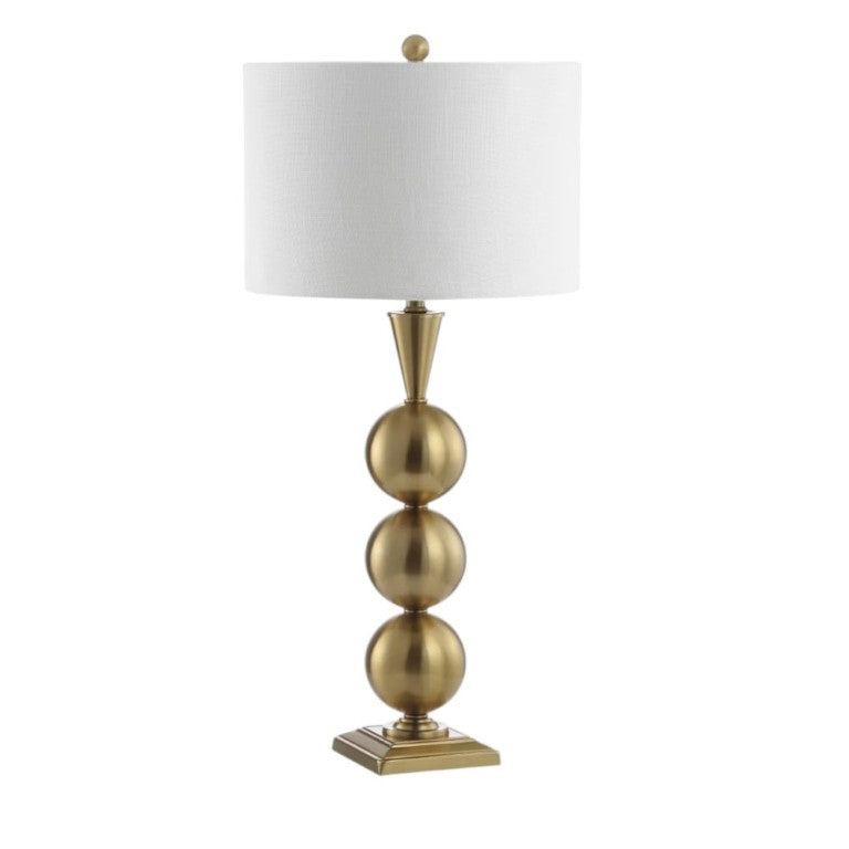 HomeRoots 33 Inch Gold Table Lamp with Drum Shade Adds Glamorous Ambiance to Any Room 715926