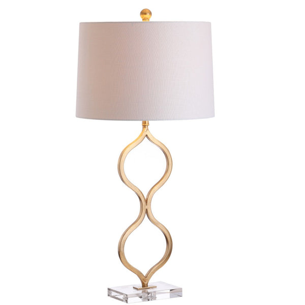 HomeRoots 33" Elegant White Table Lamp with Gray Linen Globe Shade - LED-Compatible for Soft Ambient Lighting 715930