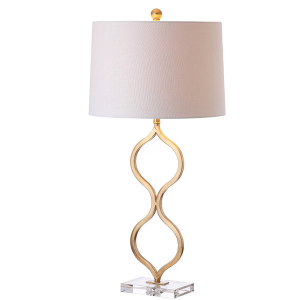 HomeRoots 33" Elegant White Table Lamp with Gray Linen Globe Shade - LED-Compatible for Soft Ambient Lighting 715930