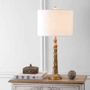 29 Inch Antiqued Gold Table Lamp Featuring a Classic Drum Shade for Elegant Interiors