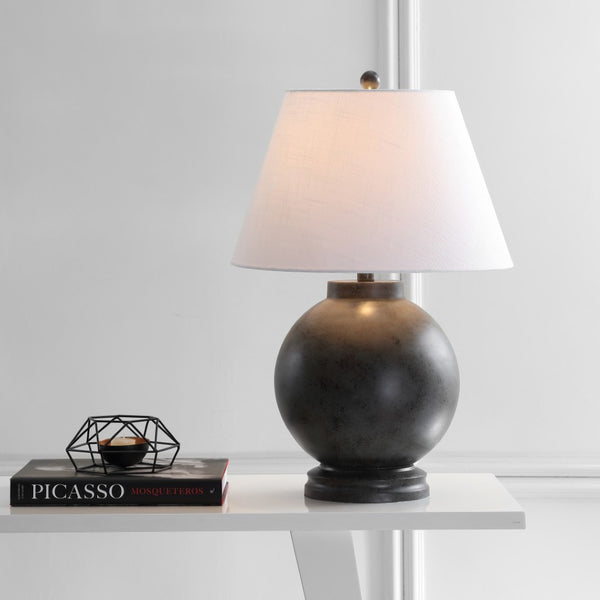 HomeRoots 29" Elegant Brown Resin Table Lamp with Globe Shade for Modern, Cozy Lighting in Any Room 715934