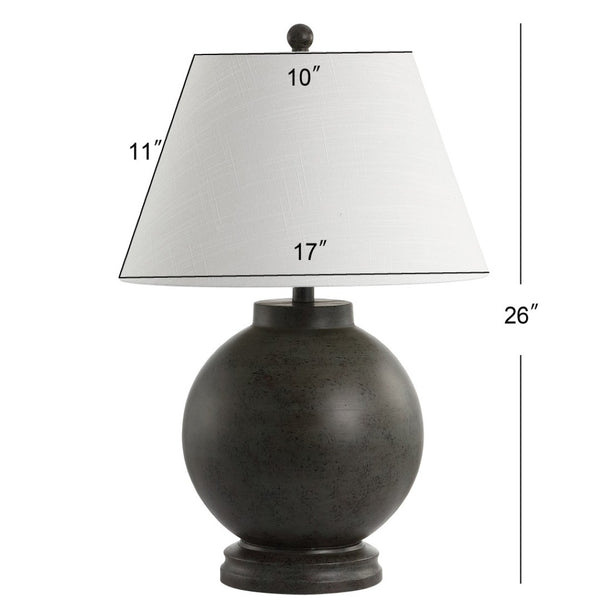 HomeRoots 29" Elegant Brown Resin Table Lamp with Globe Shade for Modern, Cozy Lighting in Any Room 715934