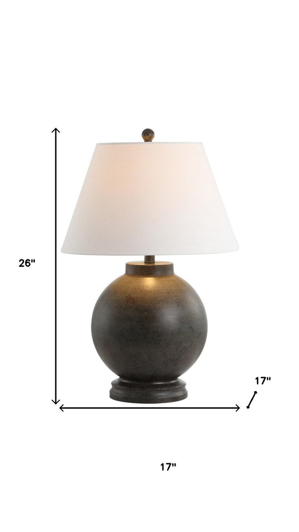 HomeRoots 29" Elegant Brown Resin Table Lamp with Globe Shade for Modern, Cozy Lighting in Any Room 715934