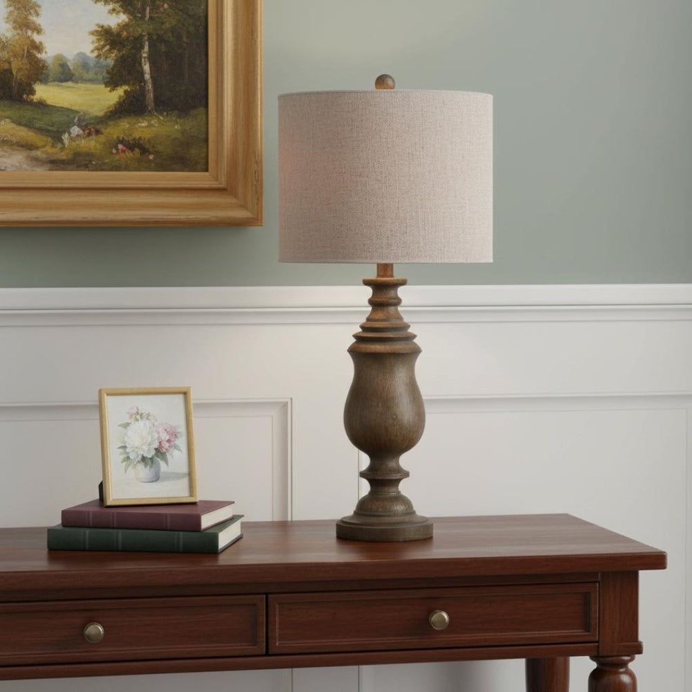 HomeRoots 26" Clear Novelty Table Lamp - Elegant Globe Shade for Warm Ambient Lighting in Any Room Decor 715935
