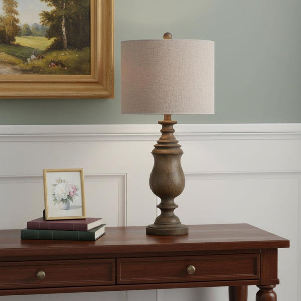 HomeRoots 26" Clear Novelty Table Lamp - Elegant Globe Shade for Warm Ambient Lighting in Any Room Decor 715935