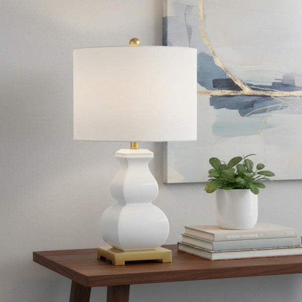 HomeRoots 24" Elegant Gold Table Lamp with Globe Shade - Modern Iron Design for Ambient Lighting & Style 715947