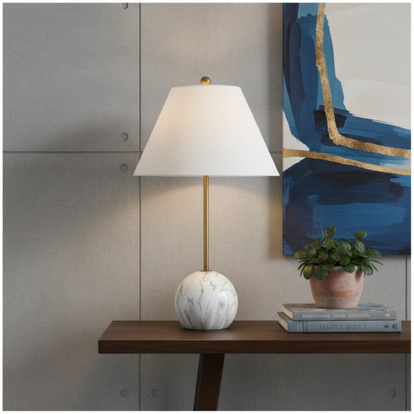 HomeRoots 34" Gold Novelty Table Lamp with Empire Shade – Elegant Ambient Lighting for Any Room Decor Style 715953