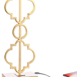 32 Inch Geometric Table Lamp with Shade for Modern Living Room Accent Lighting Decor