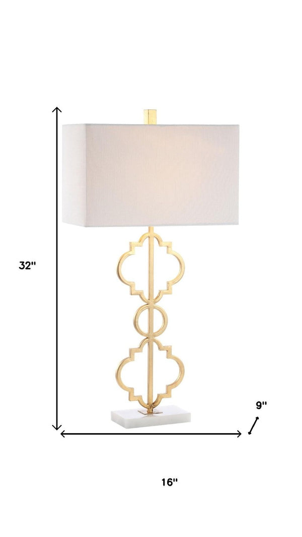 32 Inch Geometric Table Lamp with Shade for Modern Living Room Accent Lighting Decor