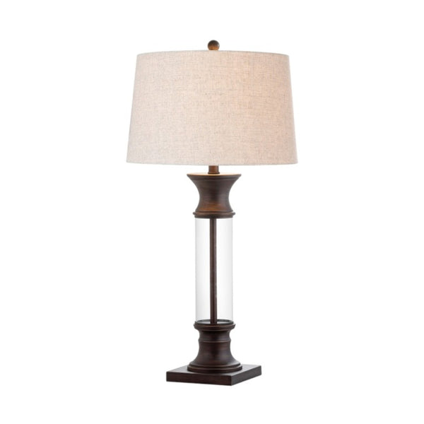 Set of Two Bronze Empire Shade Table Lamps for Classic Living Room Ambiance