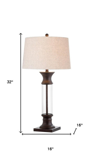Set of Two Bronze Empire Shade Table Lamps for Classic Living Room Ambiance