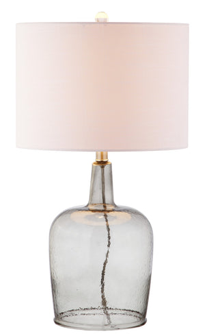 HomeRoots 21" Clear Novelty LED Table Lamp with Elegant Drum Shade – Modern Design for Any Room Decor 715965