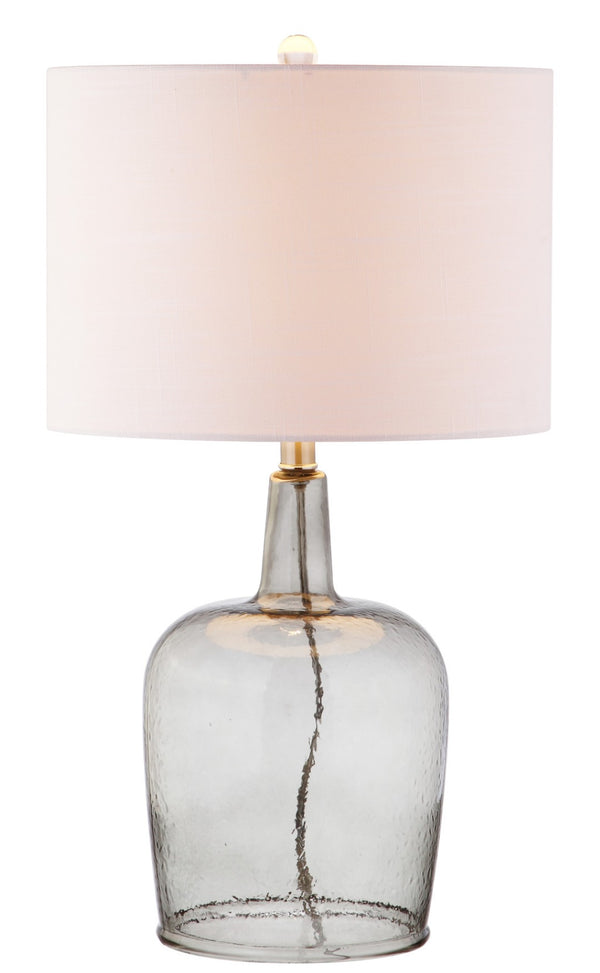 HomeRoots 21" Clear Novelty LED Table Lamp with Elegant Drum Shade – Modern Design for Any Room Decor 715965