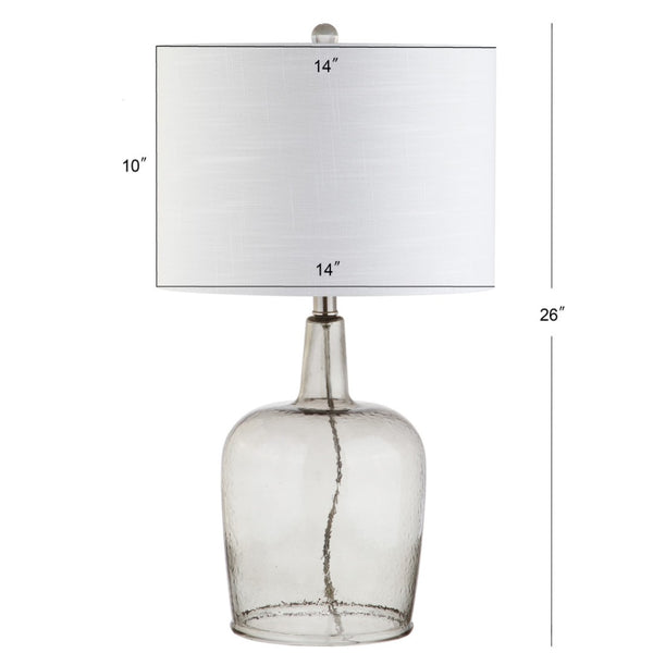 HomeRoots 21" Clear Novelty LED Table Lamp with Elegant Drum Shade – Modern Design for Any Room Decor 715965