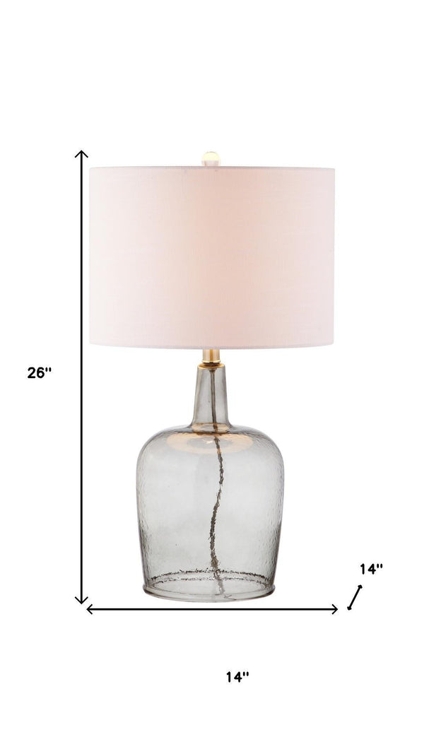 HomeRoots 21" Clear Novelty LED Table Lamp with Elegant Drum Shade – Modern Design for Any Room Decor 715965