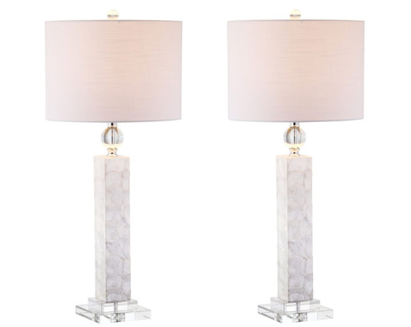 Set of Two 32 Inch Novelty Table Lamps with Elegant Drum Shades for Stylish Home Decor Accents