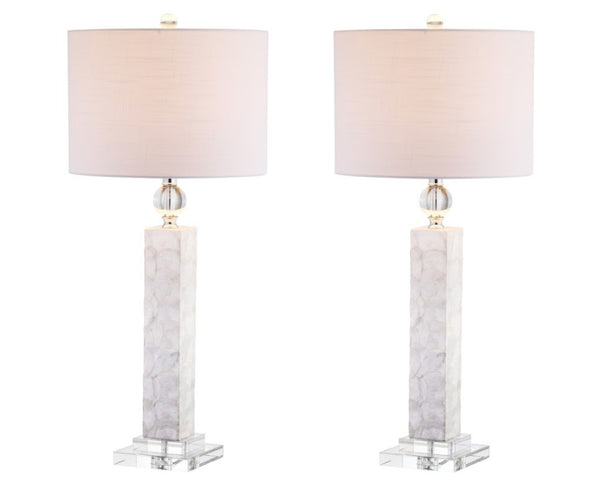 Set of Two 32 Inch Novelty Table Lamps with Elegant Drum Shades for Stylish Home Decor Accents