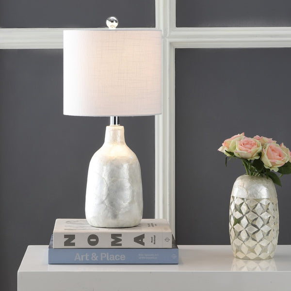 HomeRoots 27" Silver Novelty Table Lamp with Elegant Empire Shade - Modern Coastal Lighting for Your Space 715966