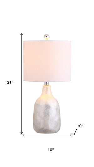 HomeRoots 27" Silver Novelty Table Lamp with Elegant Empire Shade - Modern Coastal Lighting for Your Space 715966