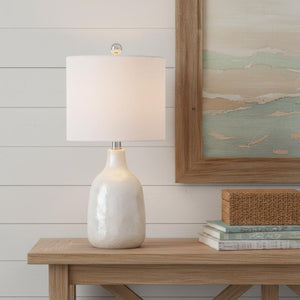 HomeRoots 27" Silver Novelty Table Lamp with Elegant Empire Shade - Modern Coastal Lighting for Your Space 715966
