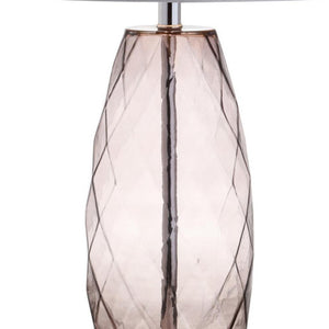 HomeRoots 27" Modern Silver Table Lamp with White Linen Drum Shade - LED Compatible, Stylish Illumination for Home 715968