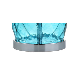 HomeRoots 19" Clear Table Lamp LED - Modern Crystal Base with White Drum Shade for Elegant Ambient Lighting 715969