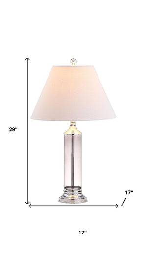 Set of Two Silver Finish Table Lamps with Empire Shades for Elegant Home Decor