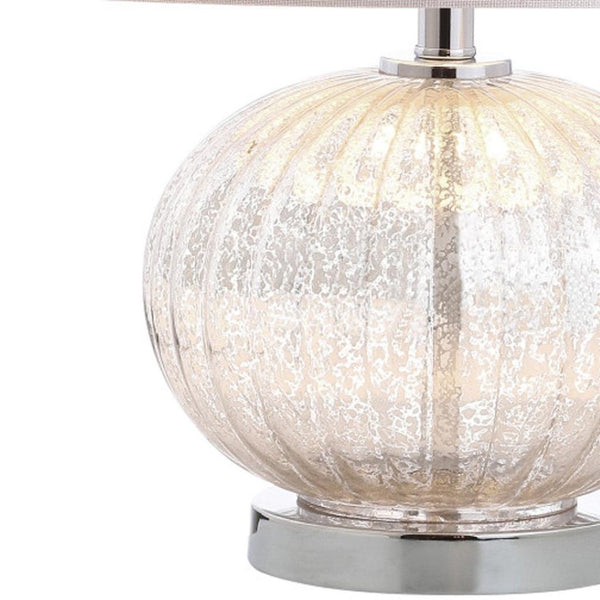 HomeRoots 26" Cream Ceramic Table Lamp with Elegant Drum Shade - LED-Compatible, Stylish & Versatile Design 715979