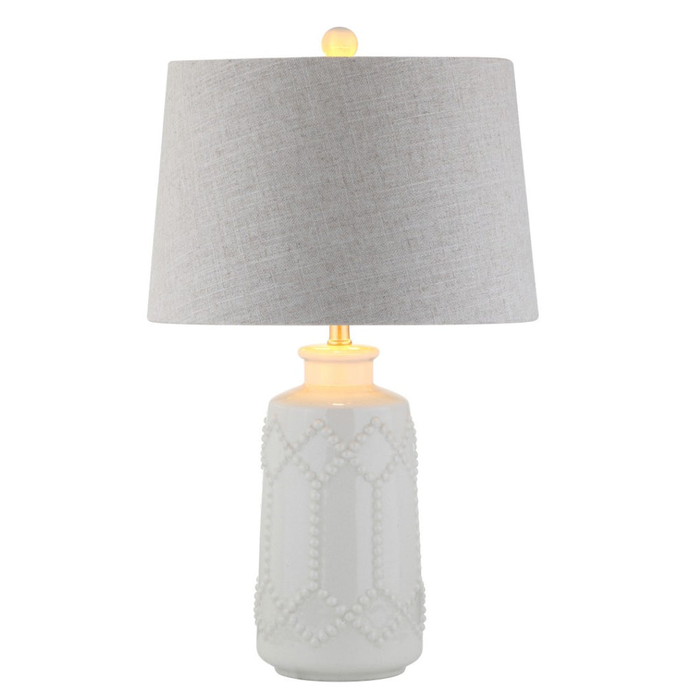 HomeRoots 23" Clear Novelty Table Lamp - Contemporary Drum Shade for Stylish Ambiance in Any Room Decor 715980