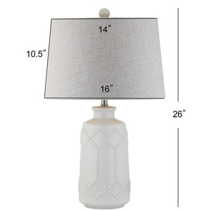 HomeRoots 23" Clear Novelty Table Lamp - Contemporary Drum Shade for Stylish Ambiance in Any Room Decor 715980