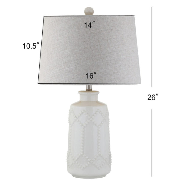 HomeRoots 23" Clear Novelty Table Lamp - Contemporary Drum Shade for Stylish Ambiance in Any Room Decor 715980