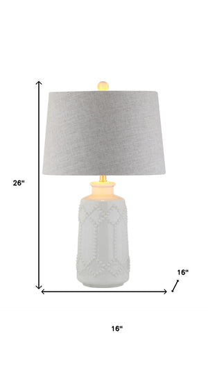 HomeRoots 23" Clear Novelty Table Lamp - Contemporary Drum Shade for Stylish Ambiance in Any Room Decor 715980