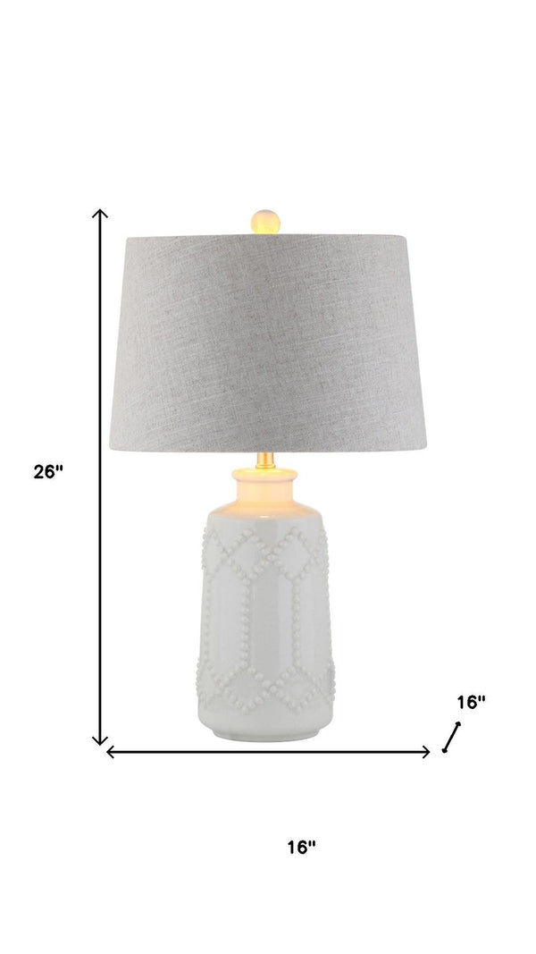 HomeRoots 23" Clear Novelty Table Lamp - Contemporary Drum Shade for Stylish Ambiance in Any Room Decor 715980