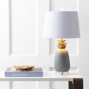 HomeRoots 23" Clear Table Lamp with Contemporary Drum Shade - Stylish LED Lighting for Modern Spaces 715982