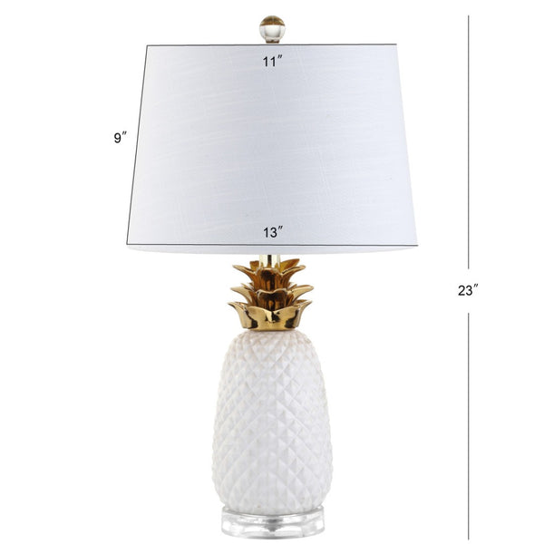 HomeRoots 23" Clear Pineapple Table Lamp - Modern LED Light with Globe Shade for Chic Tropical Décor 715984