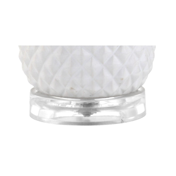 HomeRoots 23" Clear Pineapple Table Lamp - Modern LED Light with Globe Shade for Chic Tropical Décor 715984