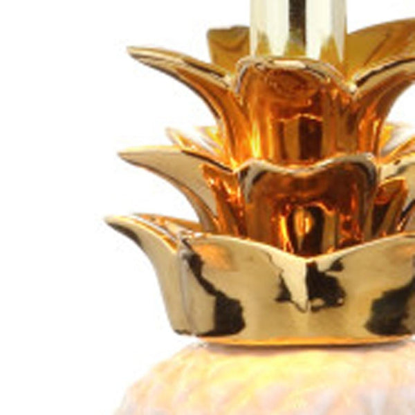 HomeRoots 23" Clear Pineapple Table Lamp - Modern LED Light with Globe Shade for Chic Tropical Décor 715984