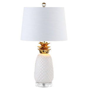 HomeRoots 23" Clear Pineapple Table Lamp - Modern LED Light with Globe Shade for Chic Tropical Décor 715984