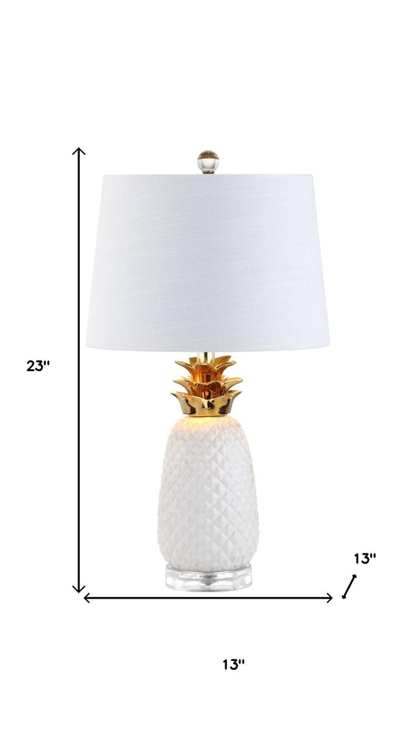 HomeRoots 23" Clear Pineapple Table Lamp - Modern LED Light with Globe Shade for Chic Tropical Décor 715984