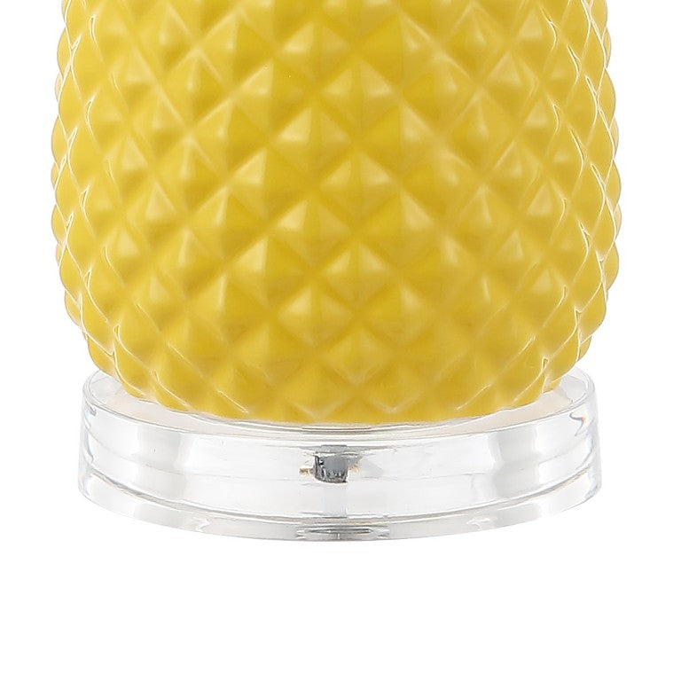 HomeRoots 23 Inch Gold Pineapple Accent Table Lamp with Globe Shade for Tropical Decor 715983
