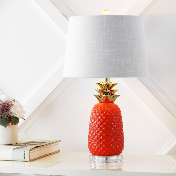 HomeRoots Set of Two 27" Clear Acrylic Novelty Table Lamps with Globe Shades for Modern Home Décor 715986