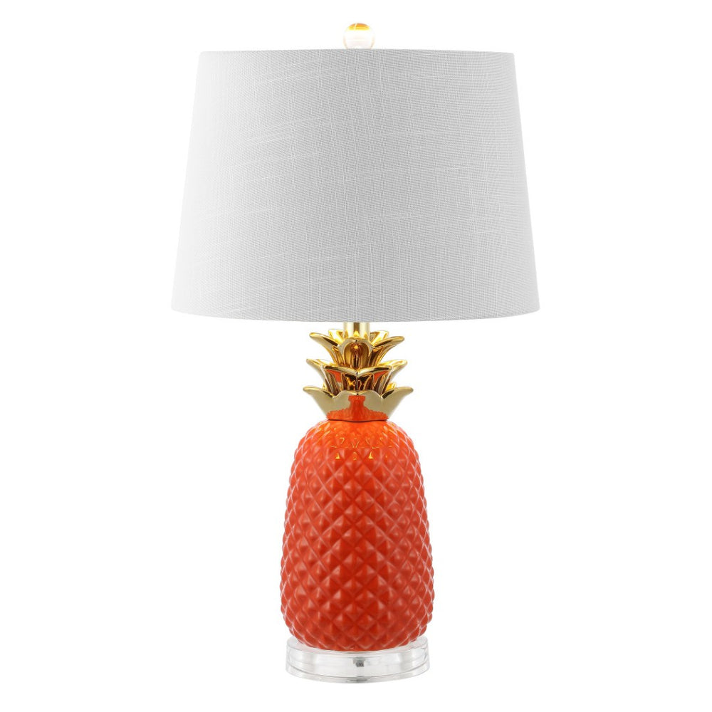 HomeRoots Set of Two 27" Clear Acrylic Novelty Table Lamps with Globe Shades for Modern Home Décor 715986