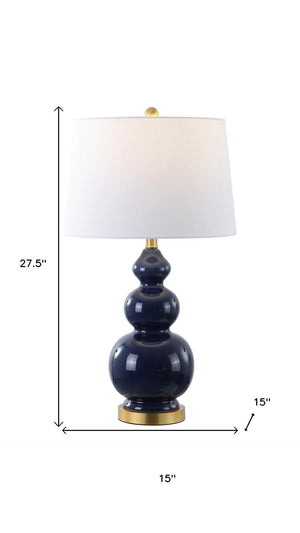 HomeRoots 28" Gold Novelty Table Lamp - Elegant LED Design with White Drum Shade for Any Home Décor Style 715989