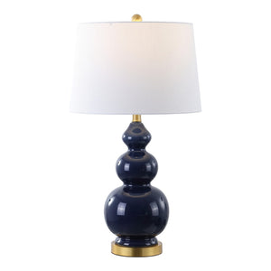 HomeRoots 28" Gold Novelty Table Lamp - Elegant LED Design with White Drum Shade for Any Home Décor Style 715989